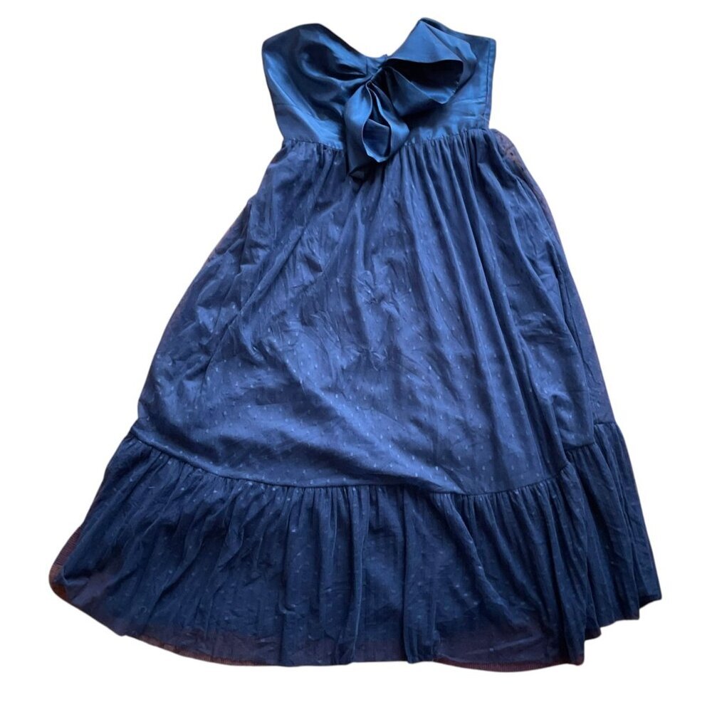 NWT Anthropologie Hutch Tulle Navy Bow Dress SZ 10 Coquette Formal strapless - Picture 2 of 11